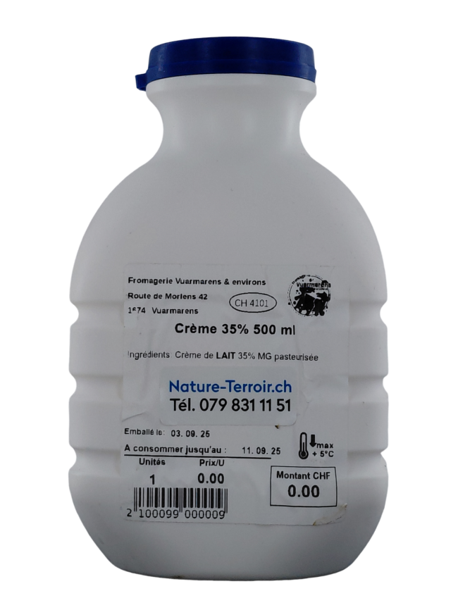 Crème entière fraîche pasteurisée 50 cl